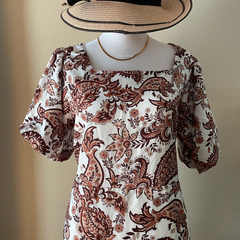 Brand New - Maxi dress inspired Puff sleeve